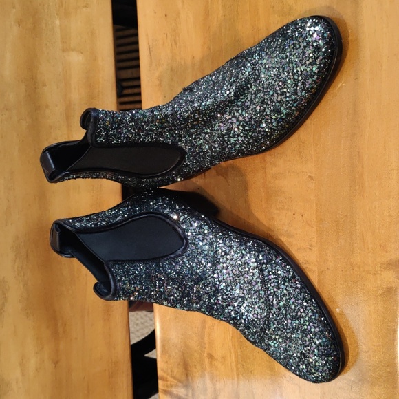 Zadig & Voltaire boots size 38eu/7.5 us Rn116202 blue silver and black glitter - Picture 4 of 11
